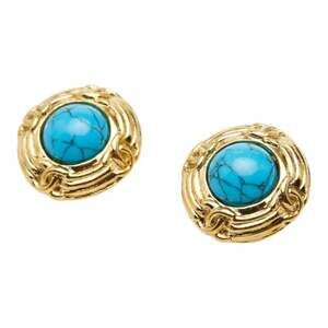 Chanel Coco Mark Turquoise Earrings Metal Women's CHANEL